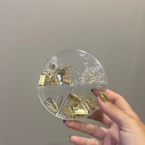 Gold and Clear Binder Clips Set
